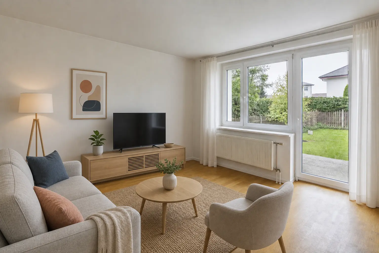 Stejný český obývací pokoj po profesionálním home stagingu
